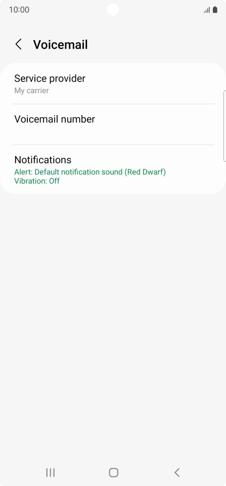 Press Voicemail number.