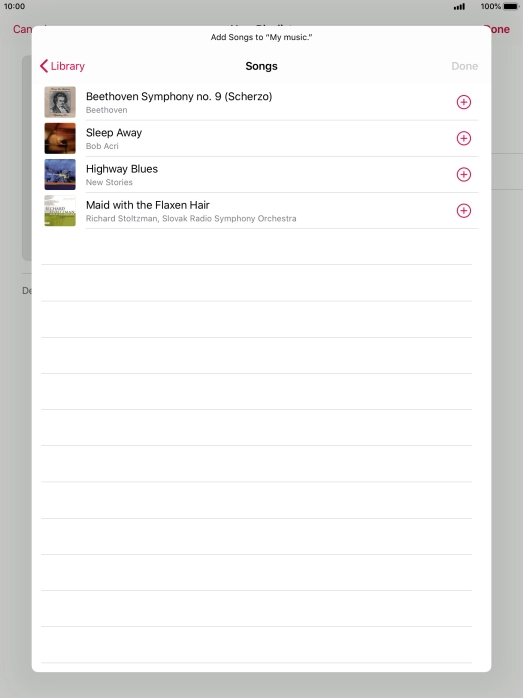 Go to the required category and press the required audio file.