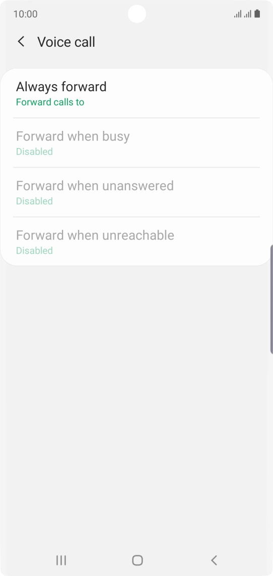 Press the required divert type.