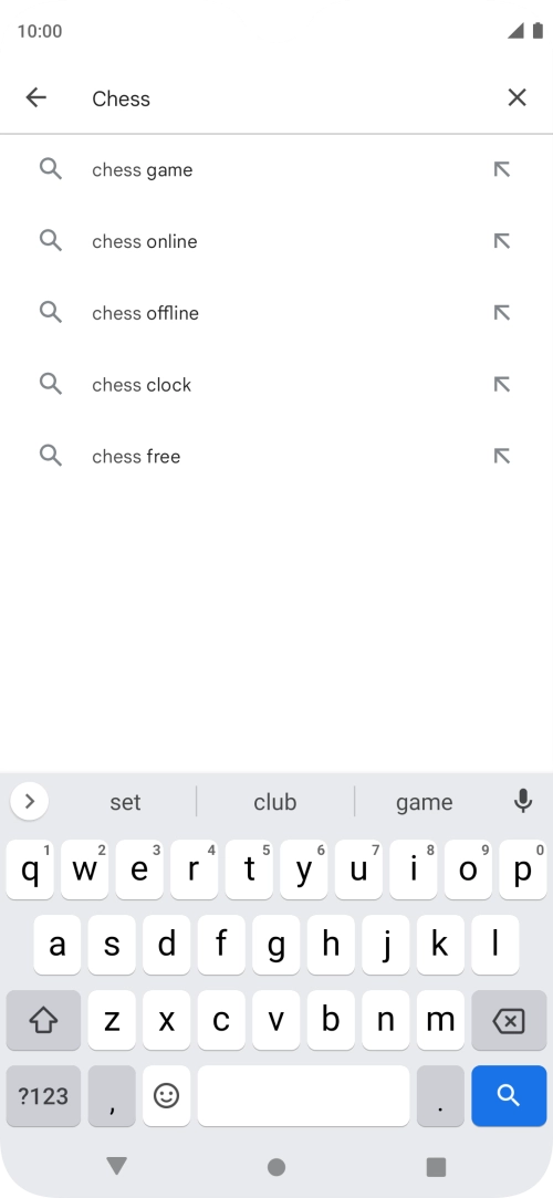 Key in the name or subject of the required app and press the search icon.