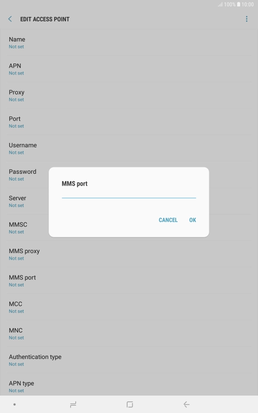 Key in 8080 and press OK.