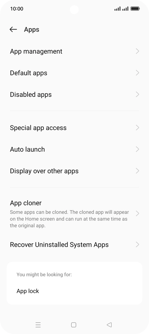Press App management.