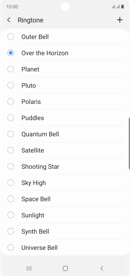 Press the add ring tone icon.