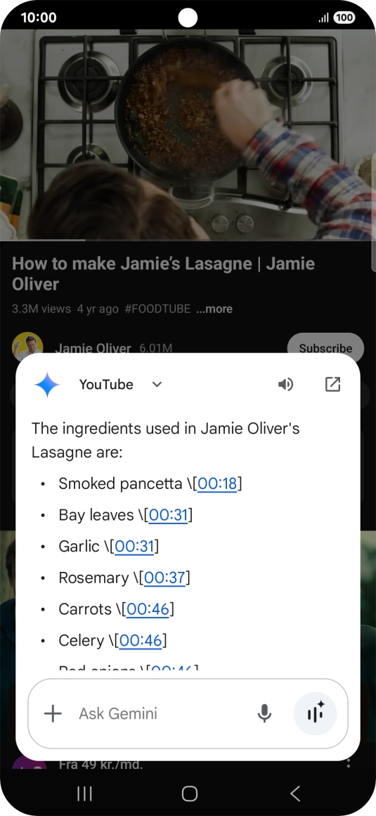 The answer from Gemini to your question is displayed.