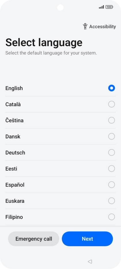 Press the required language.