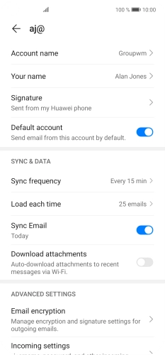 Press Account name and key in the required name.