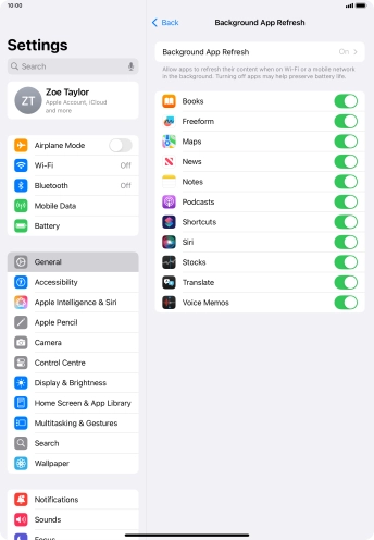 Press Background App Refresh.
