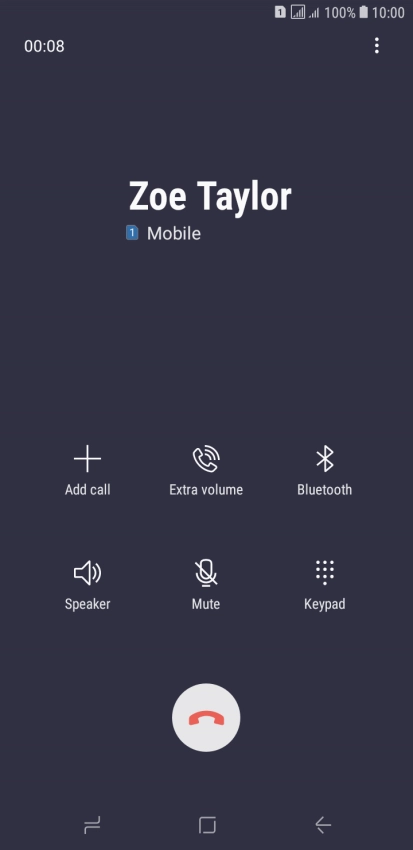 Press the end call icon.