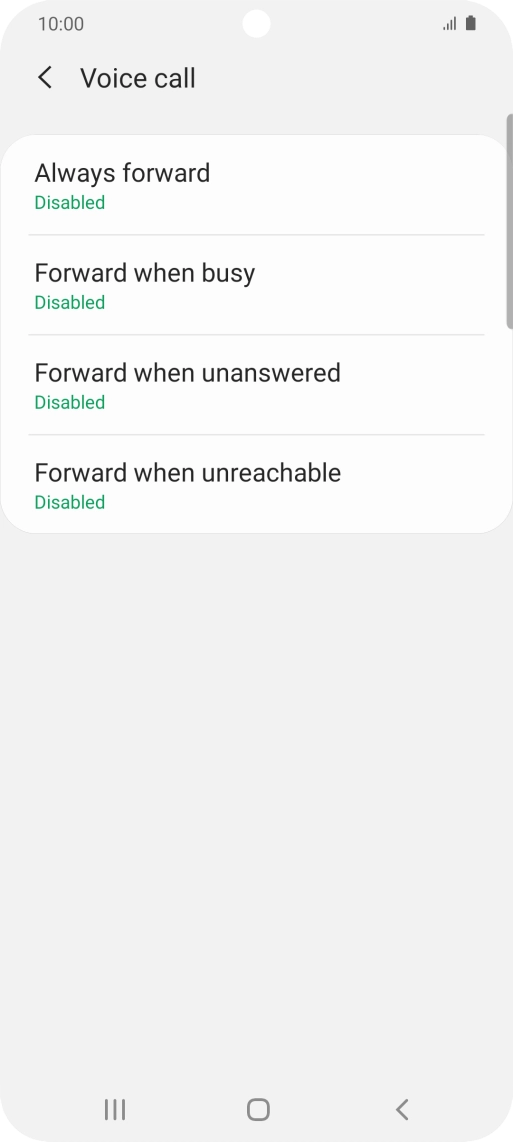 Press the required divert type.