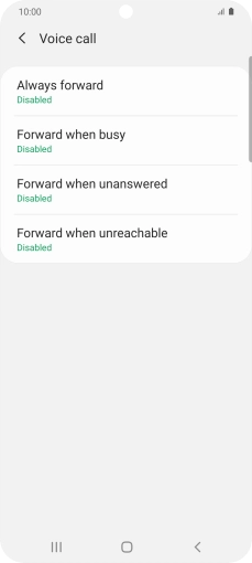 Press the required divert type.