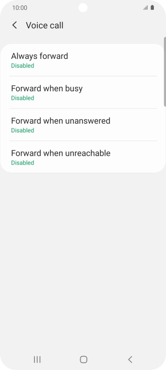 Press the required divert type.