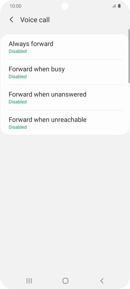 Press the required divert type.