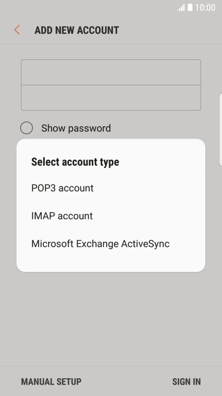 Press IMAP account.