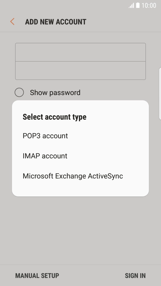 Press IMAP account.