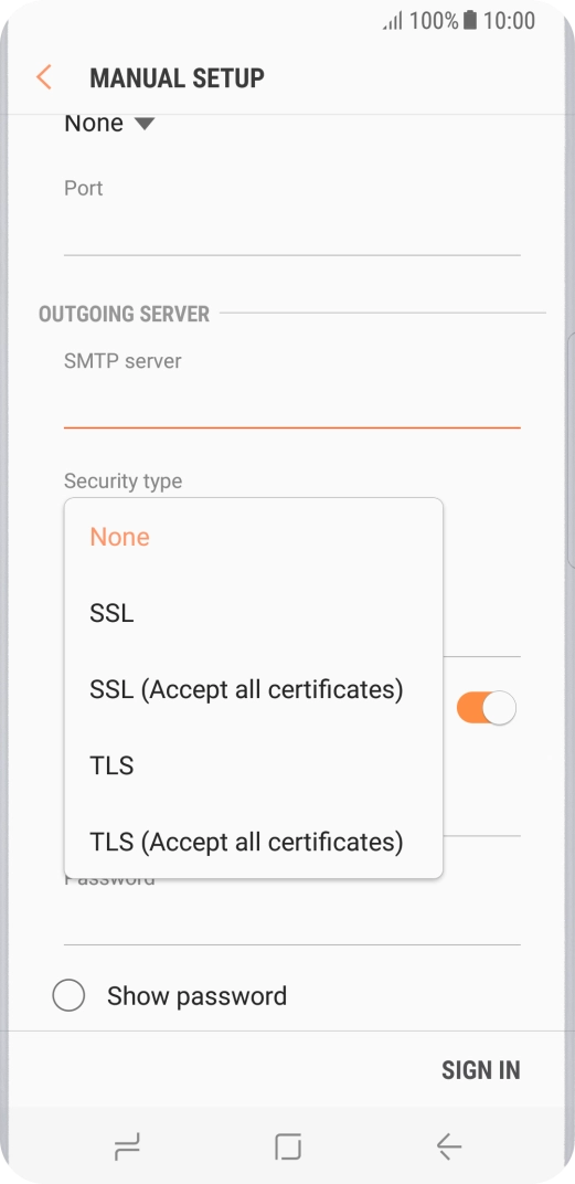 Press None to turn off the function.