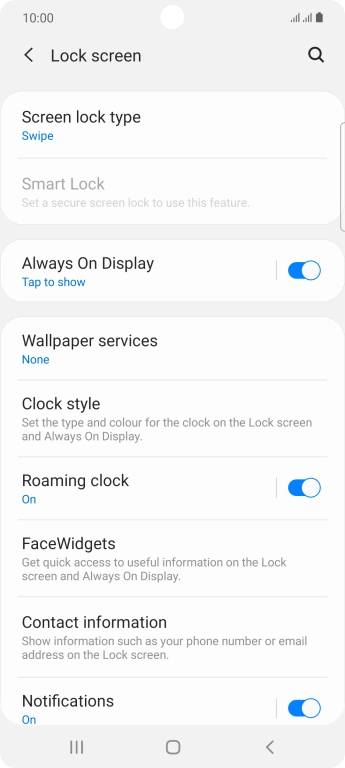 Press Screen lock type.
