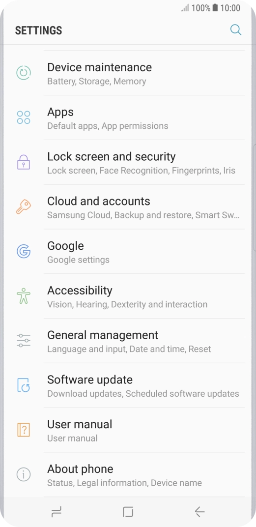 Press Cloud and accounts.