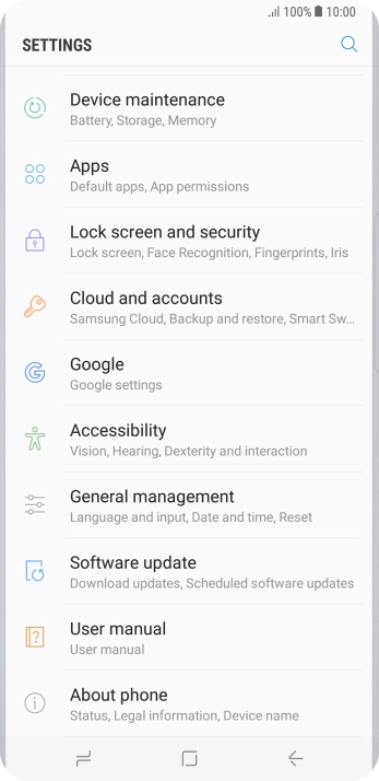 Press Cloud and accounts.