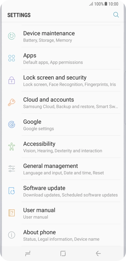 Press Cloud and accounts.