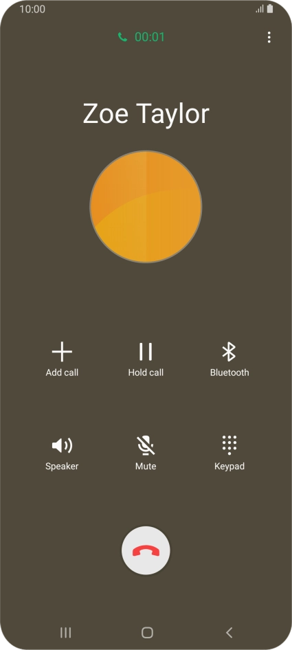 Press the end call icon.