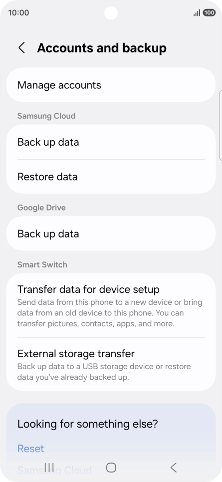 Press Manage accounts.