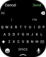 Press the microphone icon and record the message.