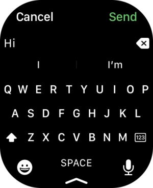 Press the microphone icon and record the message.
