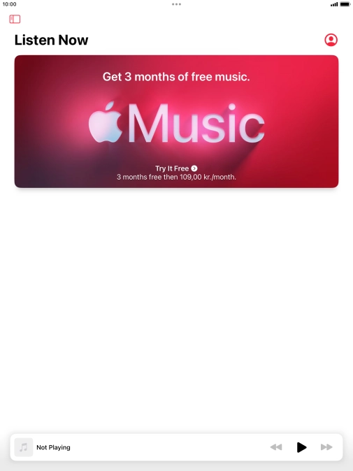 Slide your finger right starting from the left side of the screen.