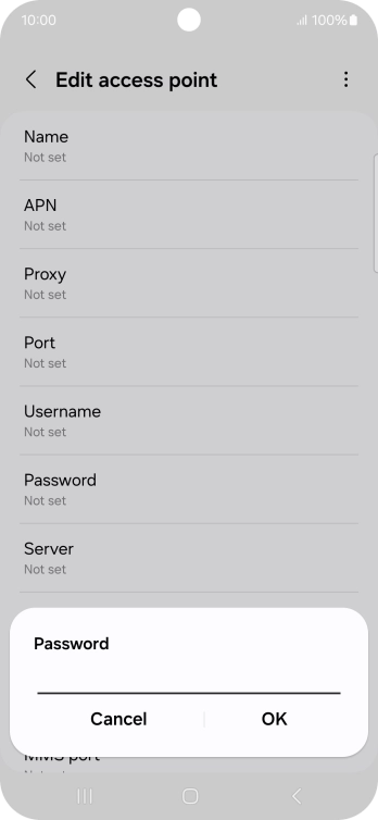 Key in secure and press OK.