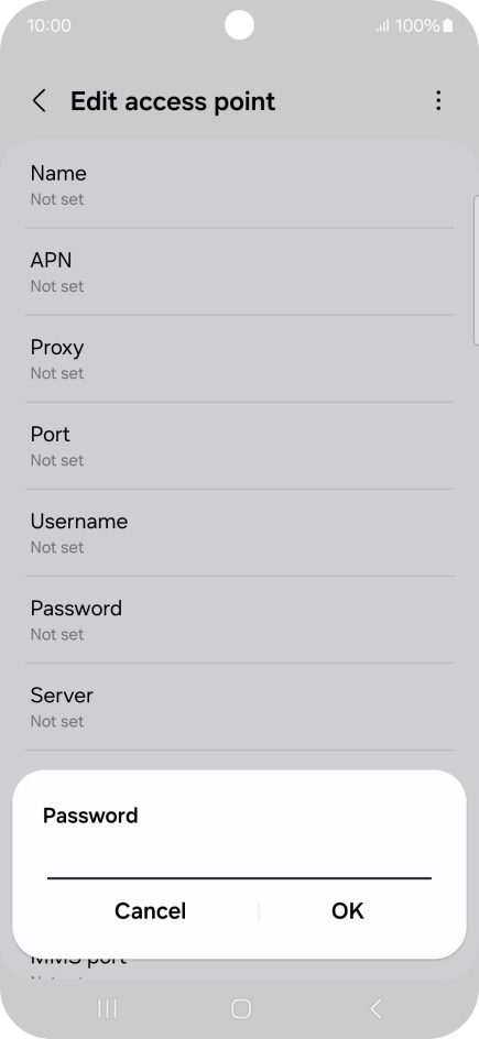 Key in secure and press OK.