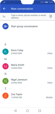 Press To and key in the first letters of the recipient's name.