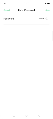 Key in the password for the Wi-Fi network and press Join.