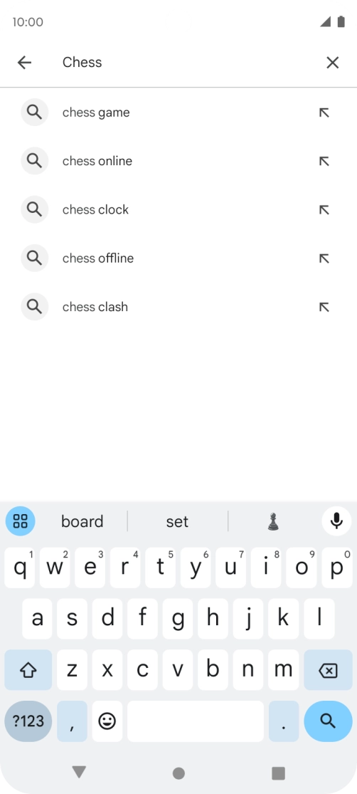 Key in the name or subject of the required app and press the search icon.