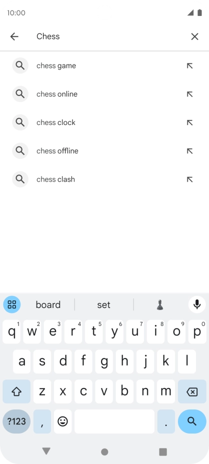 Key in the name or subject of the required app and press the search icon.