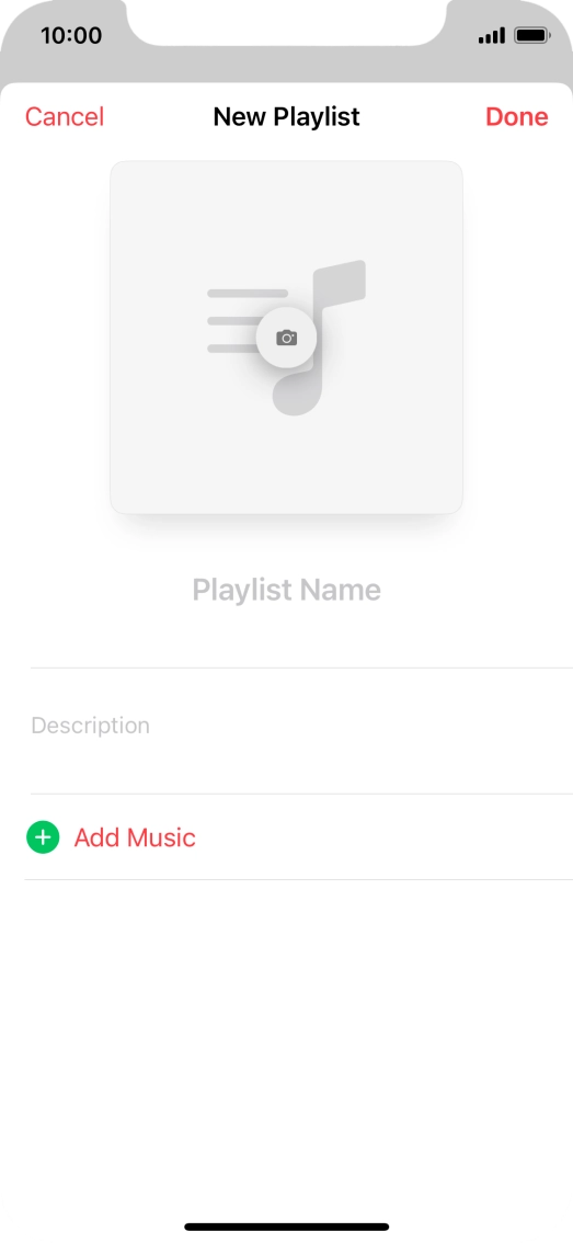 Press the text input field and key in a name for the playlist.