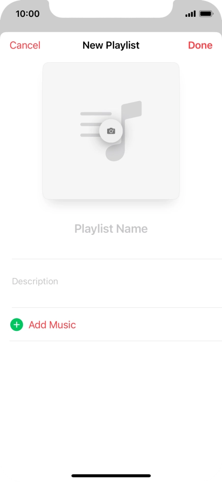 Press the text input field and key in a name for the playlist.