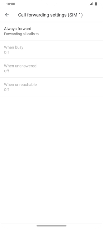 Press the required divert type.