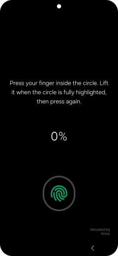 Follow the instructions on the screen to create the phone lock code using your fingerprint.