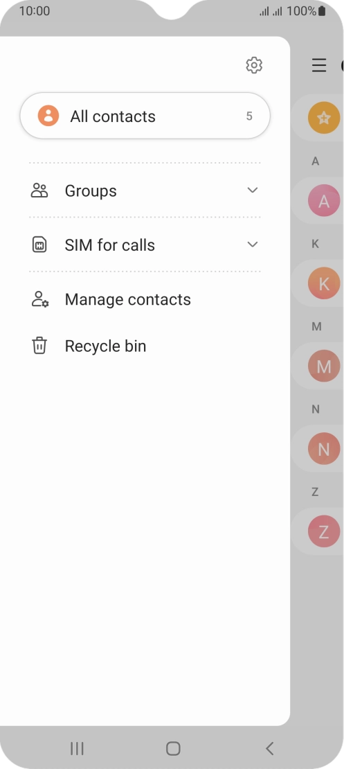 Press Manage contacts.