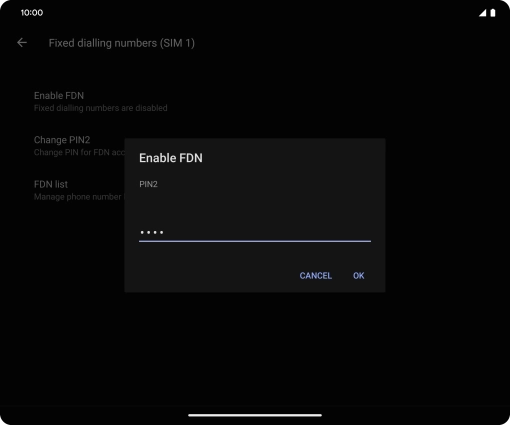 Key in your PIN2 and press OK. The default PIN2 is 0000.