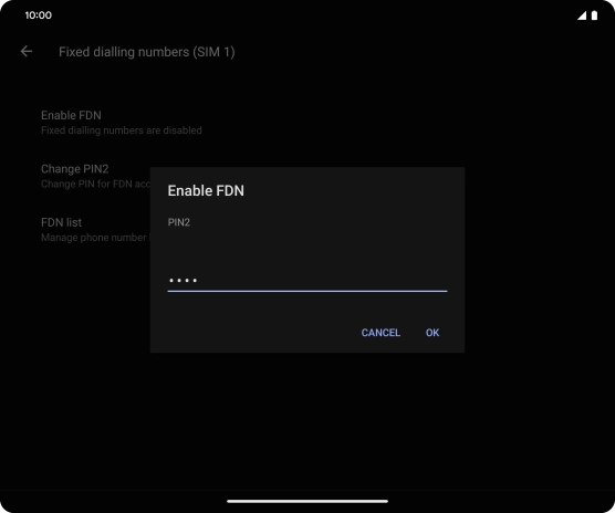 Key in your PIN2 and press OK. The default PIN2 is 0000.