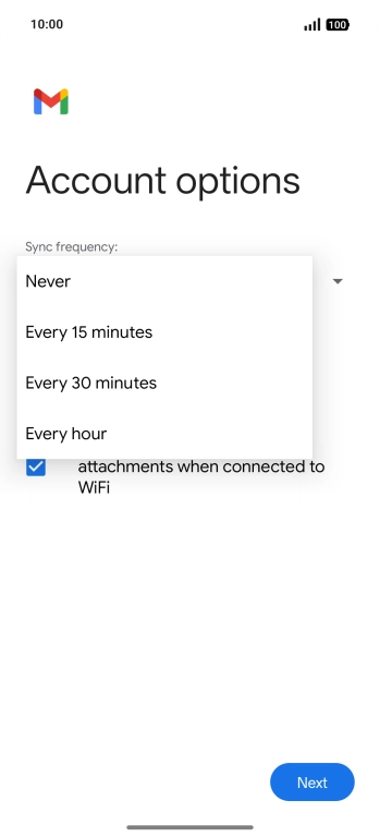 Press the required setting.