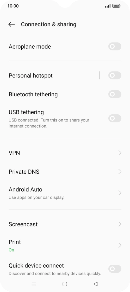 Press Personal hotspot.