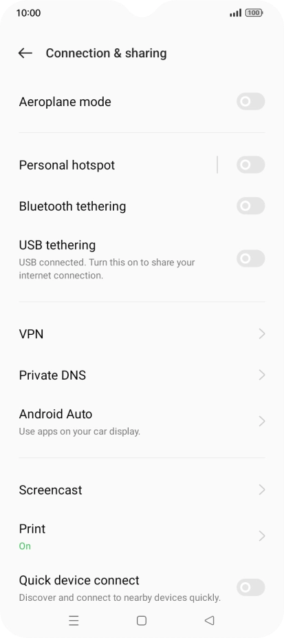 Press Personal hotspot.