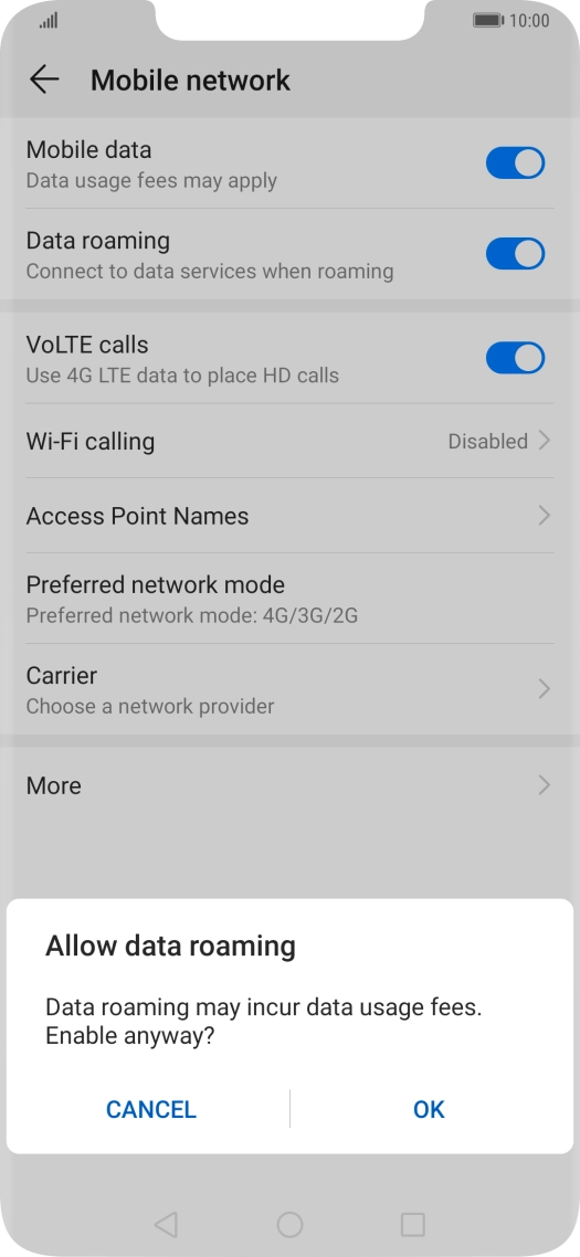 If you turn on the function, press OK.