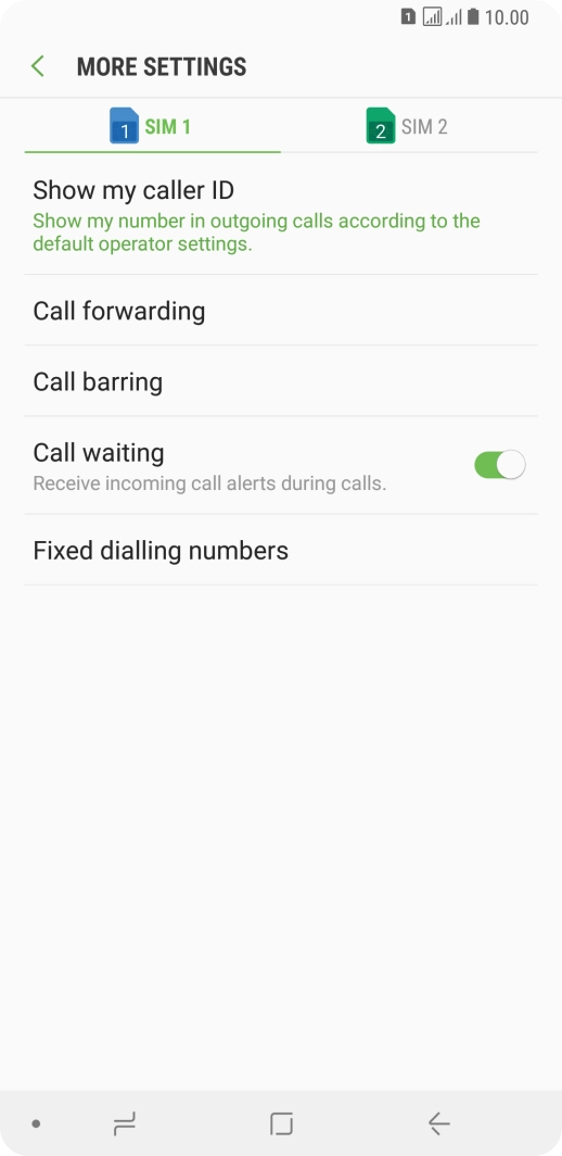 Press the required SIM.