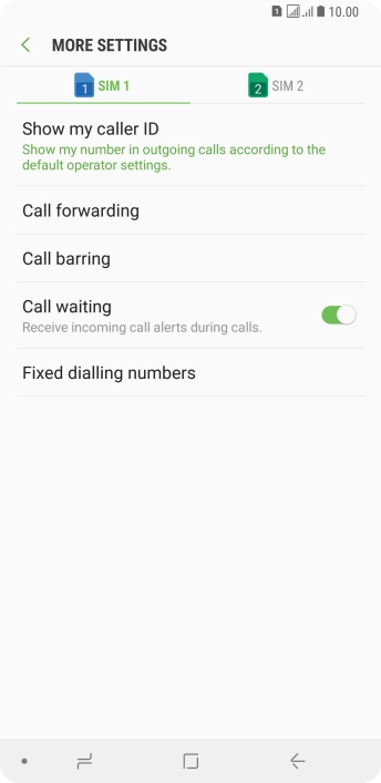 Press the required SIM.