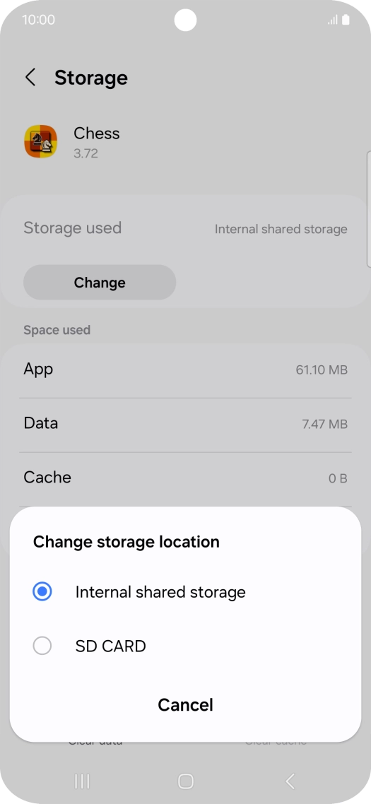 Press the name of the memory card.