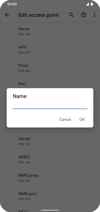 Key in EE Internet and press OK.