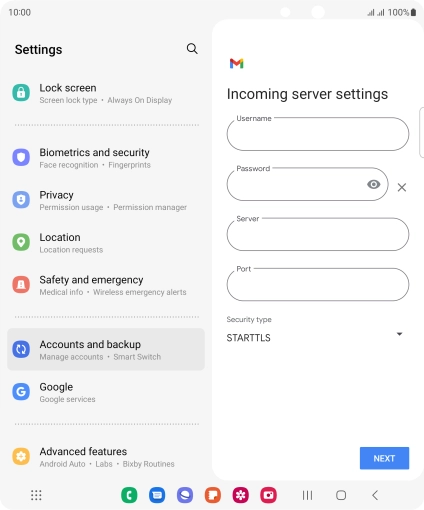 Press the field below 